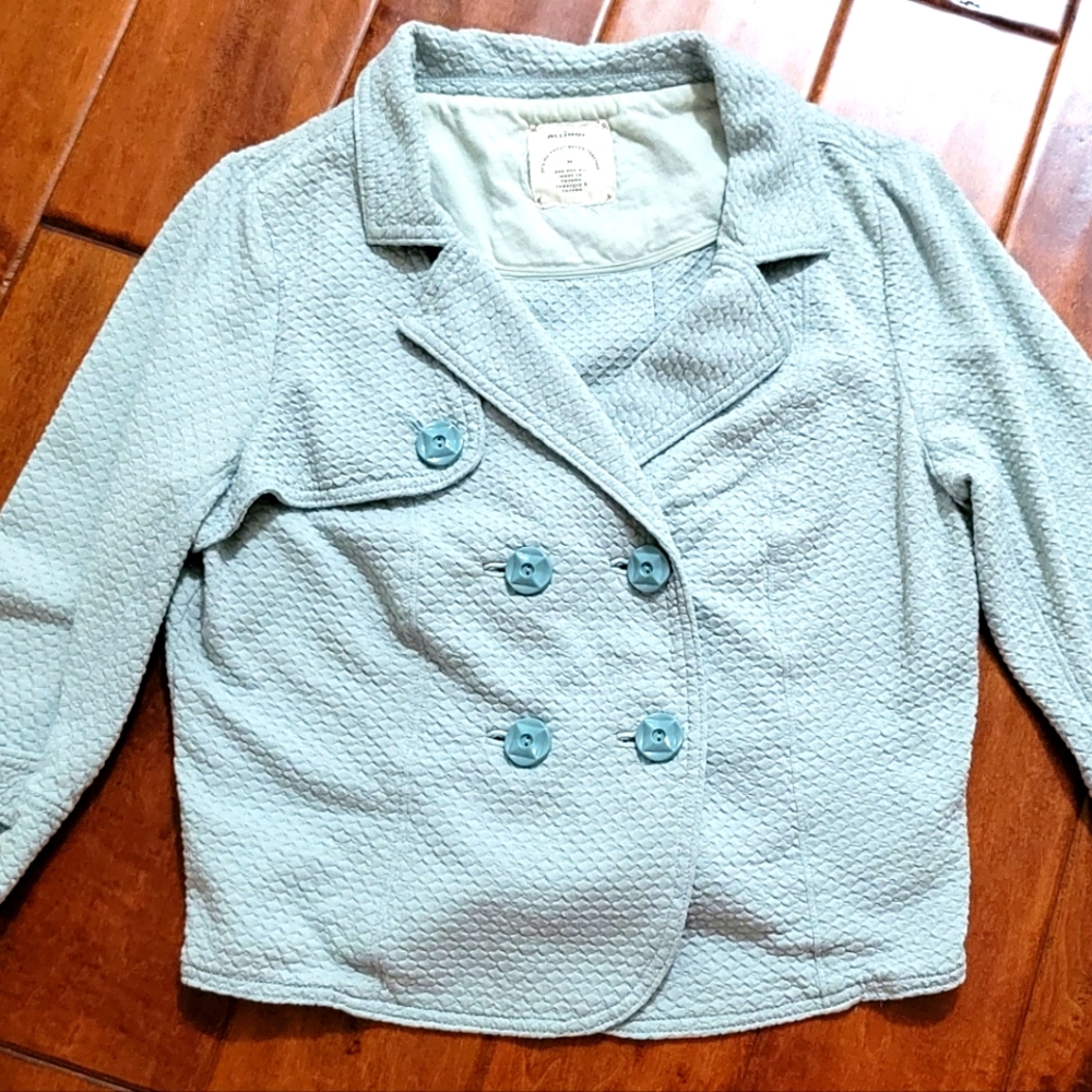 Light Aqua Blue Blazer 3/4 sleeve